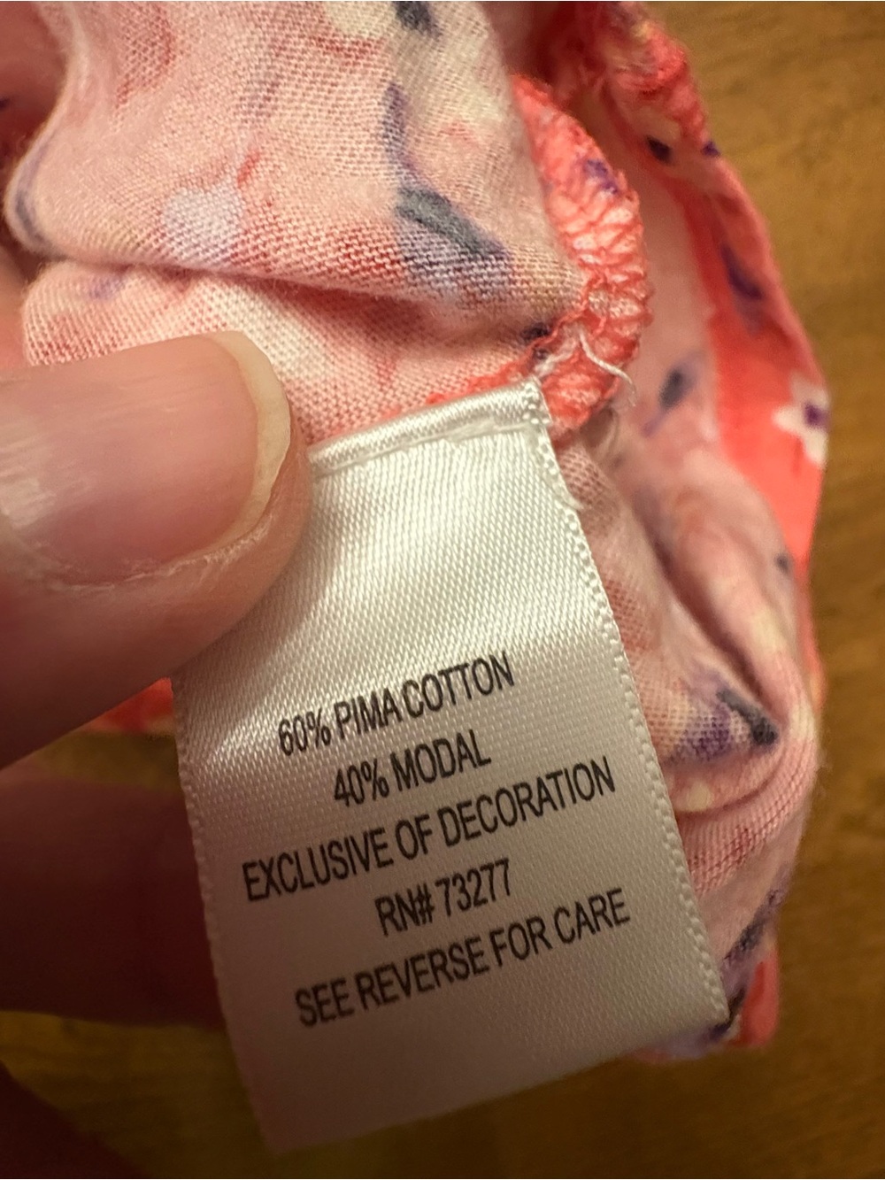 ELLE Coral Pink Floral Scoop-Neck Blouse - Picture 4 of 5